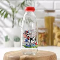 Бутылка для молока «Буренка», 1 л, 8,9×24 см