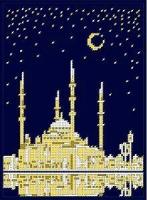 Художественные мастерские Ткань с нанесенным рисунком бисером (схема без бисера) Мечеть М-001