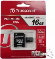 Transcend micro SDHC 16Гб Class 10