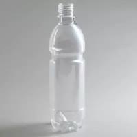 Бутылка одноразовая, 0.5 л, ПЭТ, без крышки, 100 шт/уп, цвет прозрачный, 100 шт