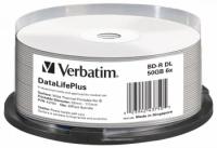 Оптический диск Verbatim BD-R 50Gb 6x Thermal Printable Cake Box 43750