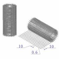 Сетка размер 10х10х0,6 мм сварная в рулонах 1х15 м металлическая из оцинкованной проволоки с квадратной ячейкой