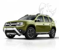 Защита переднего бампера d63 ч. сталь черн. (волна) для Renault Duster 2015-