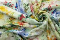 Ткань легкий жаккардовый шелк с цветами
