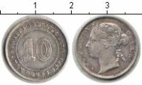 Клуб Нумизмат Монета 10 центов Стрейтс-Сеттльмента 1893 года Серебро Виктория