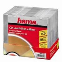 Коробка для CD/DVD HAMA H-11521 00011521 для CD дисков Slim Box 20 шт. прозрачный