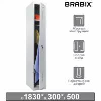 Шкаф металлический для одежды BRABIX "LK 11-30", усиленный, 1 секция, 1830х300х500 мм,18 кг, 291127, S230BR401102