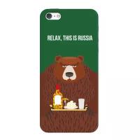 Чехол и защитная пленка для Apple iPhone 5/5S Deppa Art Case Patriot медведь