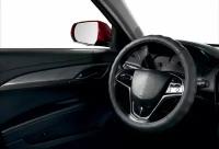 Оплетка на руль Хонда Цивик (2021 - 2024) хэтчбек 5 дверей / Honda Civic, натуральная кожа (высокого качества), Черный