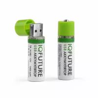 Аккумуляторные батарейки AA IQFuture IQ-AA-USB 1.2V 1450mAh Ni-MH со встроенной USB зарядкой, 2 шт