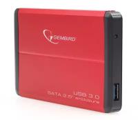 Карман для HDD 2.5" Gembird EE2-U3S-2, красный, USB 3.0, SATA, металл