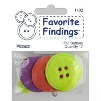 Пуговицы BLUMENTHAL LANSING "Favorite Findings", Стиль, из войлока, микс цветов, 17 шт