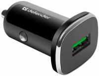 Defender Зарядное устройство автомобильное Defender UCA-91 83830, 1xUSB 3.0A (QC3.0), (3000 мА) черный (ret)