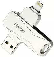 Флешка 32Gb USB 3.0/Lightning Netac U652, жемчужный никель (NT03U652L-032G-30PN)