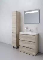 Мебель для ванной Am.Pm Gem S 75 см светлый дуб (Тумба с раковиной + зеркало)