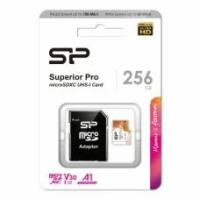 Карта памяти MicroSDXC 256Gb Silicon Power SP256GBSTXDU3V20AB Superior Pro A1 (SD адаптер)