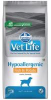 Корм для собак Farmina Vet Life Hypoallergenic диета при пищевой аллергии и пищевой непереносимости,со вкусом рыбы и картофеля 2 кг