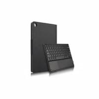 Клавиатура с чехлом для Huawei MediaPad M5 Lite 10 (BAH2-L09/W09/AL10) съёмная беспроводная Bluetooth-клавиатура черная кожаная + русские буквы