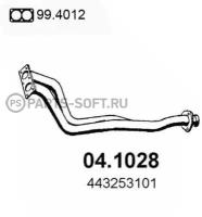 ASSO 041028 Передняя труба глушителя Audi 100 1.6 82