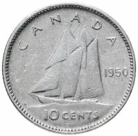 Канада 10 центов 1950