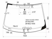 Стекло Лобовое (Молдинг) Volkswagen Golf 03-16 / Brand Model 23- XYG арт. GOLF-VI-VCP LFW/X