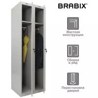 Шкаф металлический для одежды BRABIX BRABIX LK 21-60, усиленный, 2 секции, 1830х600х500 мм, 32 кг, 291126, S230BR402502