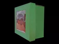 Подарочная коробка зеленая с прозрачным окном