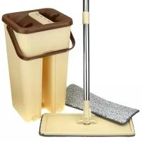 Ведро со шваброй Scratch Cleaning Mop 3,3 л бежевое