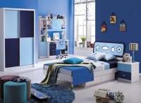Спальня Bambino MK-4621-BL (кровать, тумбочка) Синий/Белый