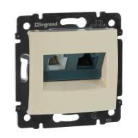 Legrand Розетка комбинированная RJ11+RJ45 Legrand Valena 6 кат UTP на винтах слоновая кость 774180