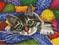 Котик в лоскутках мозаичные картины