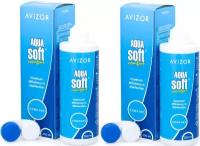 Avizor Aqua Soft Comfort многоцелевые растворы для контактных линз, 700 мл (2 флакона по 350 мл) + 2 контейнера для линз. Авизор Аквасофт Комфорт