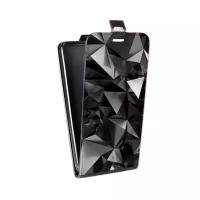 Дизайнерский вертикальный чехол-книжка для Мейзу М5 / Meizu M5 Черные кристаллы