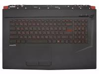 Клавиатура для ноутбука MSI GP73 8RD черная топ-панель с красной подсветкой