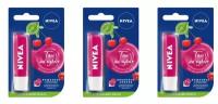 Бальзам для губ Nivea, Фруктовое сияние, Вишня, 4,8 гр, 3 шт