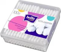 Bella Ватные палочки Bella Cotton в пластиковой коробке 100 шт, 4 шт