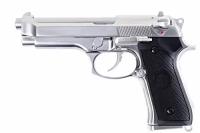 Пистолет пневм. WE BERETTA M92F, хромированный, металл