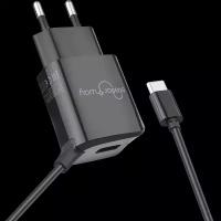 Stellarway Зарядное устройство сетевое Stellarway USB-A + кабель Type-C, 2,1A 1м, черный