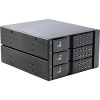 Procase T3-203-SATA3-BK {Hot-swap корзина 3 SATA3/SAS 6Gb (черный) hotswap trayless aluminium mobie rack module (2x5,25) 1xFAN 80x15mm}