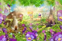 Фотообои Детская сказочная поляна с цветами 275x413 (ВхШ), бесшовные, флизелиновые, MasterFresok арт 7-156