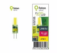 Светодиодная лампа FOTON LIGHTING FL-LED G4-COB 3W 220V 2700К G4 210lm 10*32mm