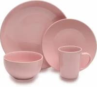 Набор посуды столовый цвет розовый 16 предметов