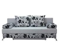 Диван-кровать Евро Лайт шенилл серый цветы