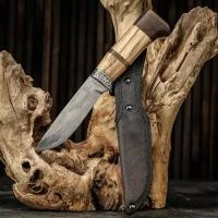 Мастер К Нож охотничий Мастер К, рукоять дерево с бронзой, клинок 11 см