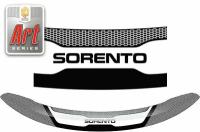 Дефлектор капота для Kia Sorento 2012-2020 Серия Art черная