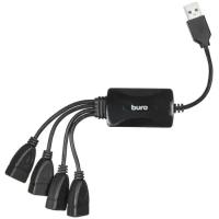 Разветвитель USB Buro BU-HUB4-0.3-U2.0-Splitter 4порт. черный