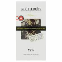 Bucheron Шоколад горький Bucheron, с миндалём, клюквой и фисташкой, 100 г