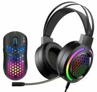 Игровой набор 2 в 1 (Мышь проводная и Гарнитура с подсветкой RGB) Marvo (MH01BK) PC