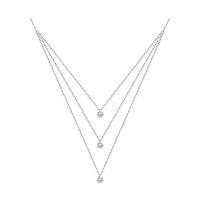 Серебряное колье Diamant online 263883 с фианитом, Серебро 925°, 40-45