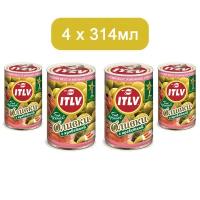Оливки ITLV с креветками, ж/б, 314 мл*4 шт